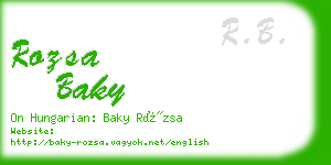 rozsa baky business card